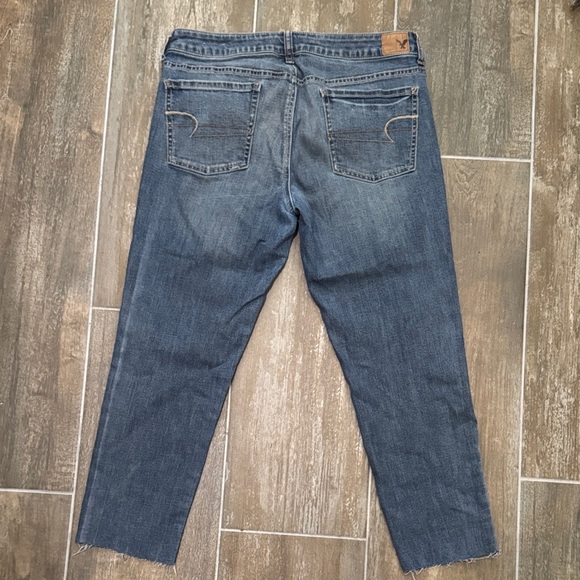 American Eagle Outfitters Dark Blue cut Ankle Jeans - Picture 8 of 9